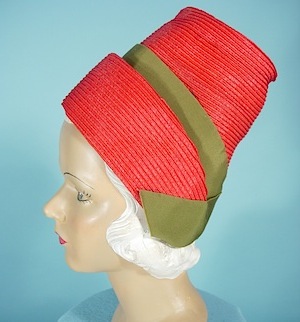 V995 Vintage: Tabrizi, Made in USA, ballet peach pleated Parisisal, 23 -  Louise Green Millinery