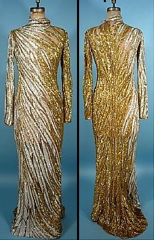 mackie bob beaded gown 1980 antiquedress whitney houston gold couture gowns inspired